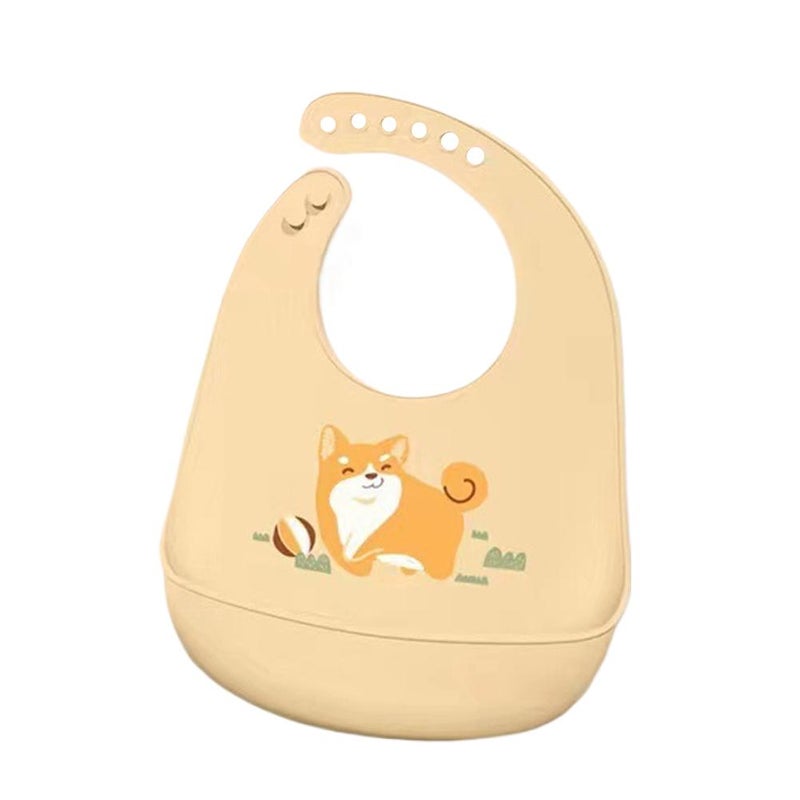 Children's silicone bib, 3D baby bib, waterproof, washable, super soft drool bib.